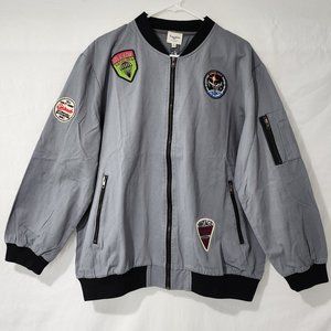 HAYDEN LA- Patchwork Bomber Jacket, Gray, Brand New Size M